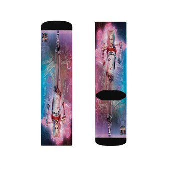 Suicide Squad Harley Quinn Polyester Sublimation Socks White