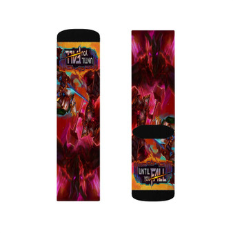 Until You Fall Polyester Sublimation Socks White