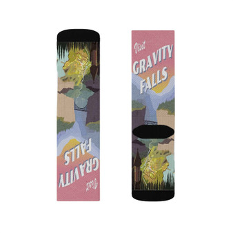 Visit Gravity Falls Polyester Sublimation Socks White