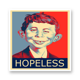 Alfred E Neuman Hopeless White Transparent Vinyl Kiss-Cut Stickers