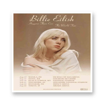 Billie Eilish Happier Than Ever Tour White Transparent Vinyl Kiss-Cut Stickers