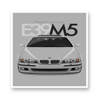 BMW M5 E39 Titanium Silver White Transparent Vinyl Kiss-Cut Stickers