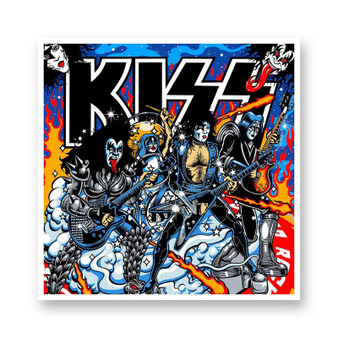 Kiss Band White Transparent Vinyl Kiss-Cut Stickers