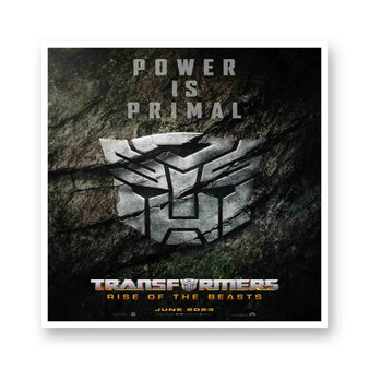 Transformers Rise of the Beasts Prime is Primal White Transparent Vinyl Kiss-Cut Stickers