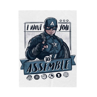 Captain America I Want You To Assemble Polyester Bedroom Velveteen Plush Blanket