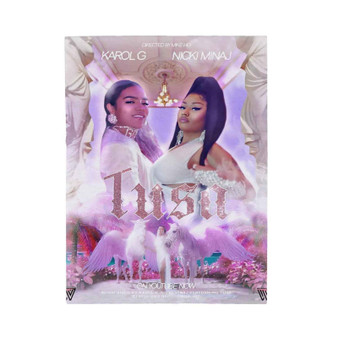Karol G and Nicki Minaj Polyester Bedroom Velveteen Plush Blanket