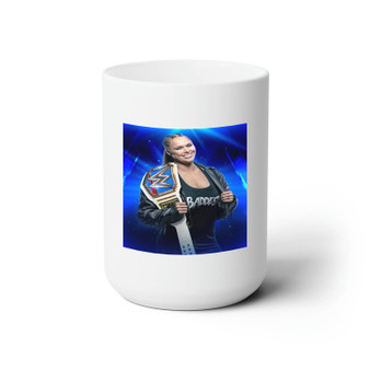 Ronda Rousey WWE Wrestle Mania White Ceramic Mug 15oz With BPA Free