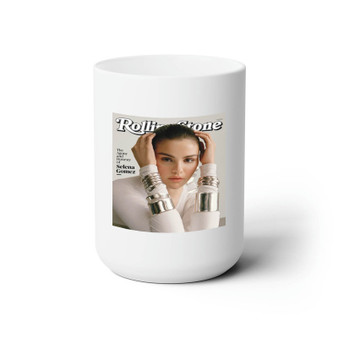 Selena Gomez Rolling Stone White Ceramic Mug 15oz With BPA Free