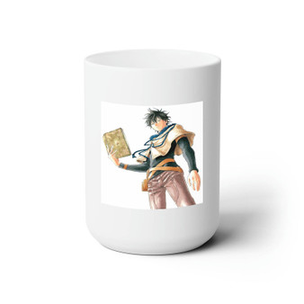 Yuno Black Clover Sword of The Wizard King White Ceramic Mug 15oz With BPA Free