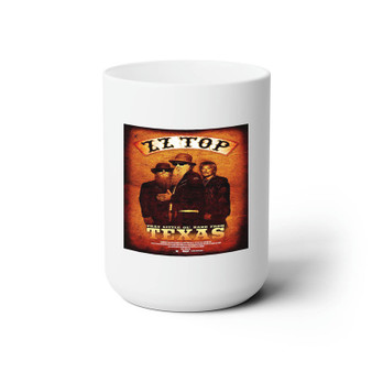 Zz Top Texas White Ceramic Mug 15oz With BPA Free