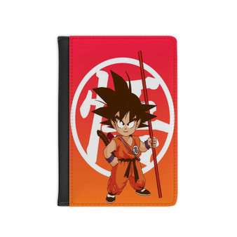 Little Goku Dragon Ball PU Faux Black Leather Passport Cover Wallet Holders Luggage Travel