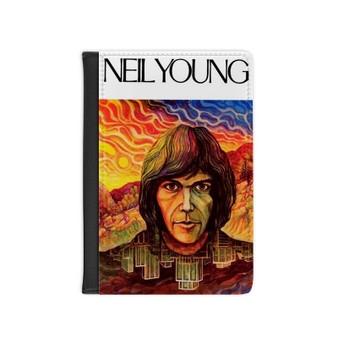 Neil Young First Album PU Faux Black Leather Passport Cover Wallet Holders Luggage Travel