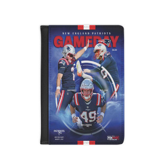 New England Patriots NFL 2022 PU Faux Black Leather Passport Cover Wallet Holders Luggage Travel