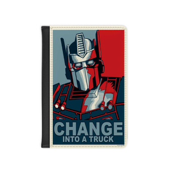 Optimus Prime Poster PU Faux Black Leather Passport Cover Wallet Holders Luggage Travel