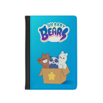 We Baby Bears PU Faux Black Leather Passport Cover Wallet Holders Luggage Travel