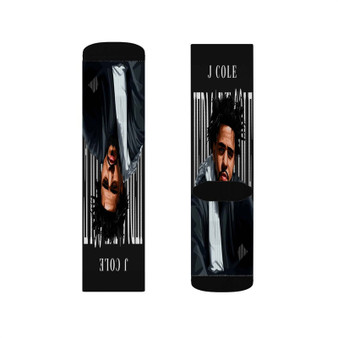 J Cole Hip Hop Polyester Sublimation Socks White