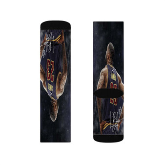 Lebron James Signed Polyester Sublimation Socks White