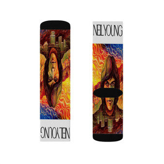 Neil Young First Album Polyester Sublimation Socks White