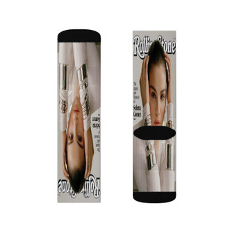 Selena Gomez Rolling Stone Polyester Sublimation Socks White