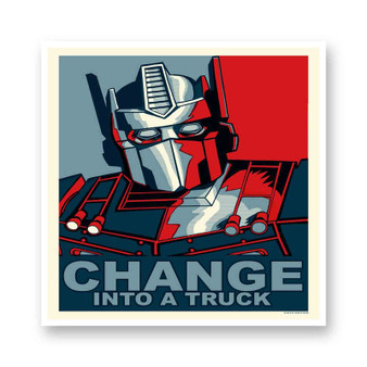 Optimus Prime Poster White Transparent Vinyl Kiss-Cut Stickers