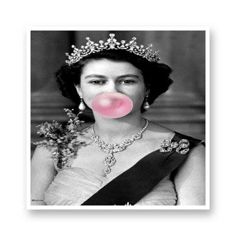 Queen Elizabeth II Bubble Gum White Transparent Vinyl Kiss-Cut Stickers