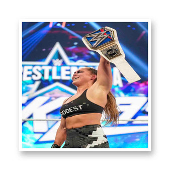 Ronda Rousey WWE Wrestle Mania Champion White Transparent Vinyl Kiss-Cut Stickers