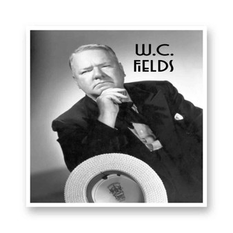 W C Fields White Transparent Vinyl Kiss-Cut Stickers