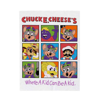 Chuck E Cheese Collage Polyester Bedroom Velveteen Plush Blanket