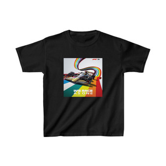 F1 We Race As One Kids T-Shirt Unisex Clothing Heavy Cotton Tee