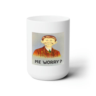 Alfred E Neuman White Ceramic Mug 15oz Sublimation With BPA Free