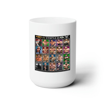 Triple H Collage White Ceramic Mug 15oz Sublimation With BPA Free