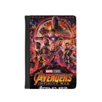 Avengers Infinity War Poster Signed By Cast PU Faux Leather Passport Black Cover Wallet Holders Luggage Travel