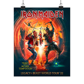 Iron Maiden Legacy of The Beast World Tour Art Print Satin Silky Poster for Home Decor