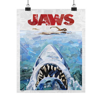 Jaws Movie Poster Art Print Satin Silky Poster for Home Decor