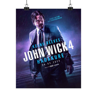 John Wick Chapter 4 Keanu Reeves Art Print Satin Silky Poster for Home Decor