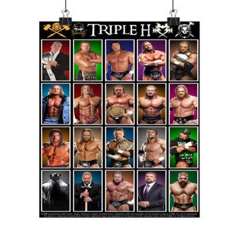 Triple H Collage Art Print Satin Silky Poster for Home Decor