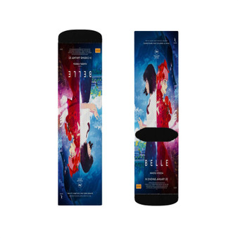 Belle Movie Poster Polyester Sublimation Socks Unisex Regular Fit White