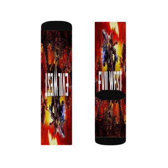 Evil West Polyester Sublimation Socks Unisex Regular Fit White