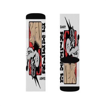 Sandy Alex G Polyester Sublimation Socks Unisex Regular Fit White