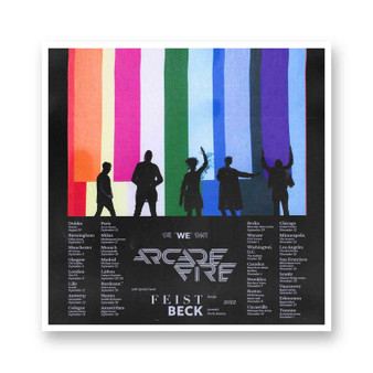 Arcade Fire Tour 2022 White Transparent Vinyl Glossy Kiss-Cut Stickers