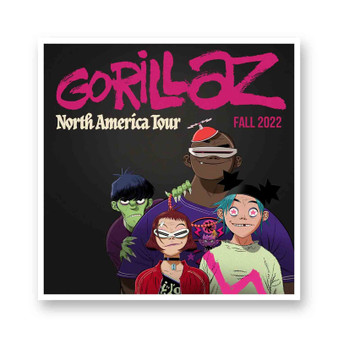 Gorillaz Fall Tour 2022 White Transparent Vinyl Glossy Kiss-Cut Stickers