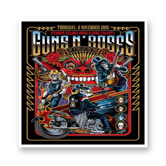 Gun N Roses Jakarta White Transparent Vinyl Glossy Kiss-Cut Stickers