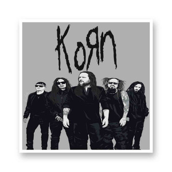 Korn Band Art Poster White Transparent Vinyl Glossy Kiss-Cut Stickers