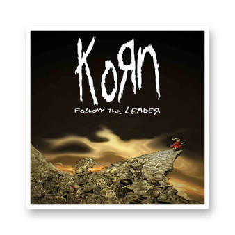 Korn Follow The Leader White Transparent Vinyl Glossy Kiss-Cut Stickers
