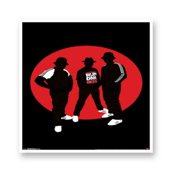 Run DMC Silhouette White Transparent Vinyl Glossy Kiss-Cut Stickers