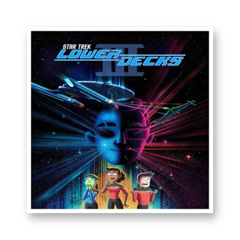 Star Trek Lower Decks White Transparent Vinyl Glossy Kiss-Cut Stickers