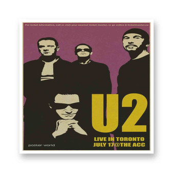 U2 Vintage White Transparent Vinyl Glossy Kiss-Cut Stickers