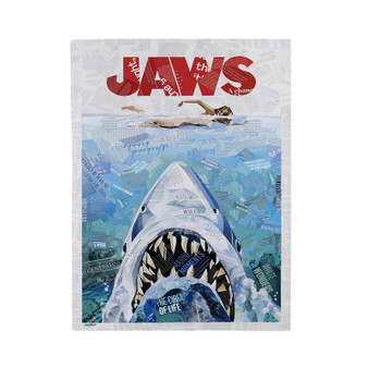 Jaws Movie Poster Polyester Bedroom Family Velveteen Plush Blanket