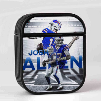 Josh Allen Buffalo Bills Case for AirPods Sublimation Slim Hard Plastic Glossy