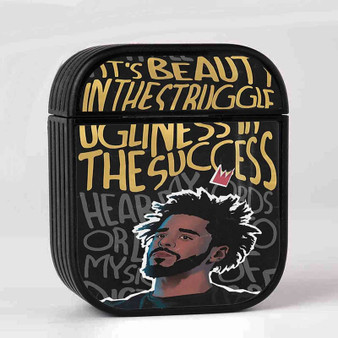 J Cole Lyric Quotes Case for AirPods Sublimation Slim Hard Plastic Glossy